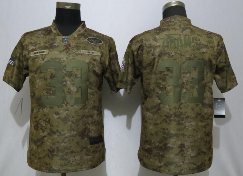 Women New York Jets #33 Adams Nike Camo Salute to Service Limited NFL Jerseys